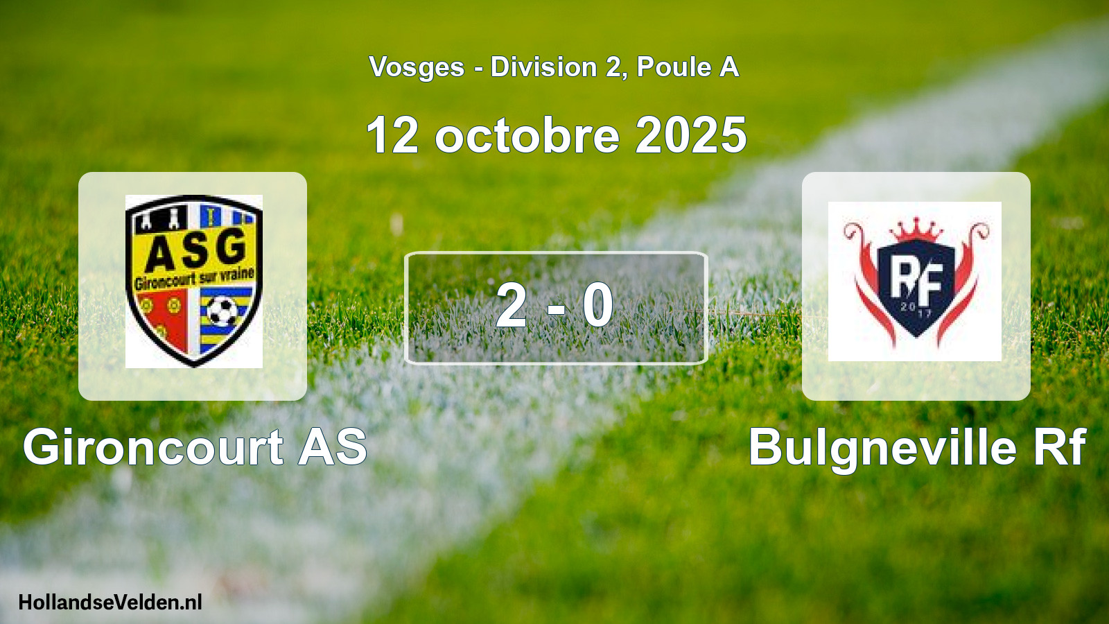 Gespeelde wedstrijd: Gironcourt AS - Bulgneville Rf 2 - 0 (12 oktober 2025)