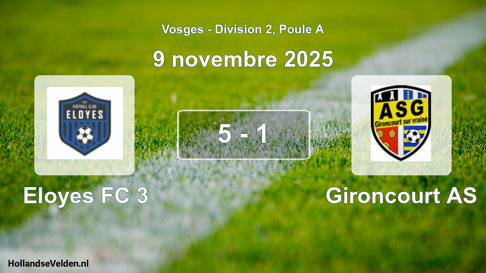Gespeelde wedstrijd: Eloyes FC 3 - Gironcourt AS 5 - 1 (9 november 2025)