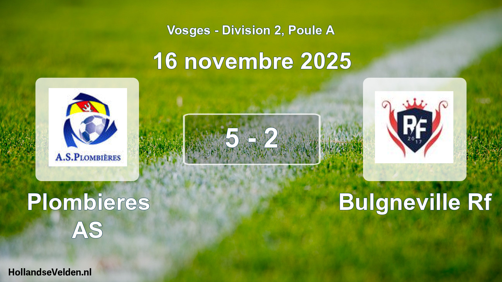 Match joué: Plombieres AS - Bulgneville Rf 5 - 2 (16 novembre 2025)