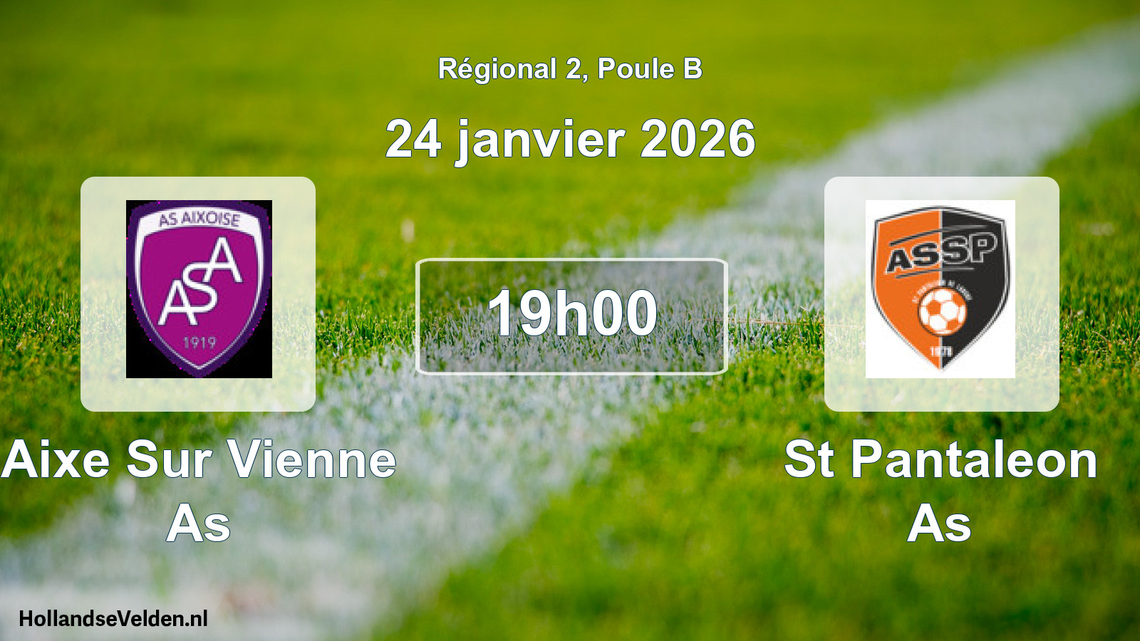 Geplande wedstrijd: Aixe Sur Vienne As - St Pantaleon As (24 janvier 2026)