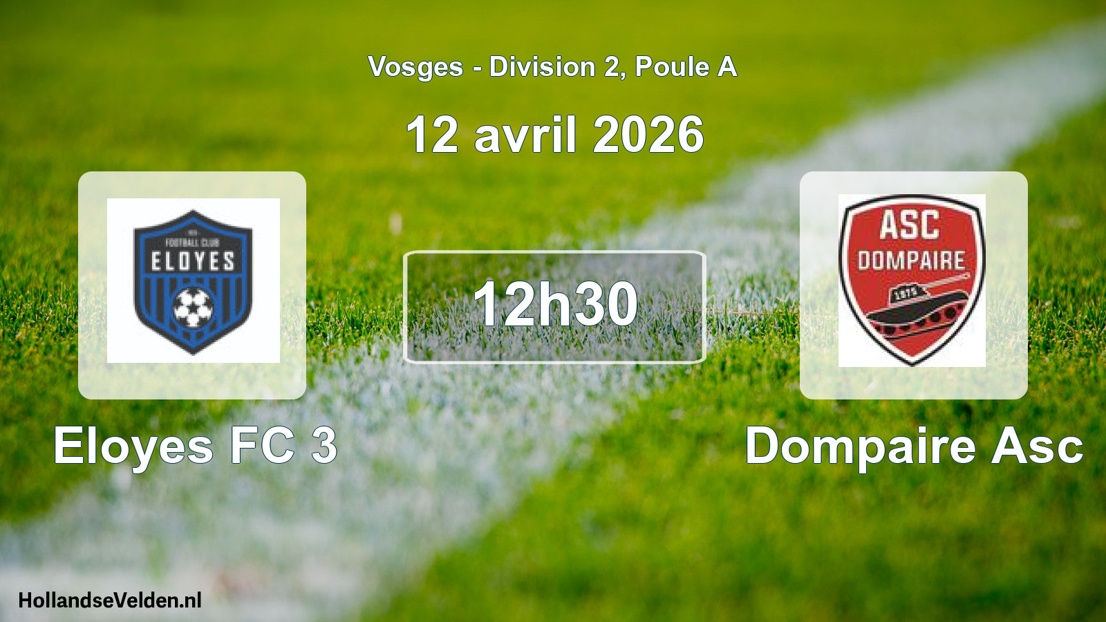 Match programmé: Eloyes FC 3 - Dompaire Asc (12 avril 2026)