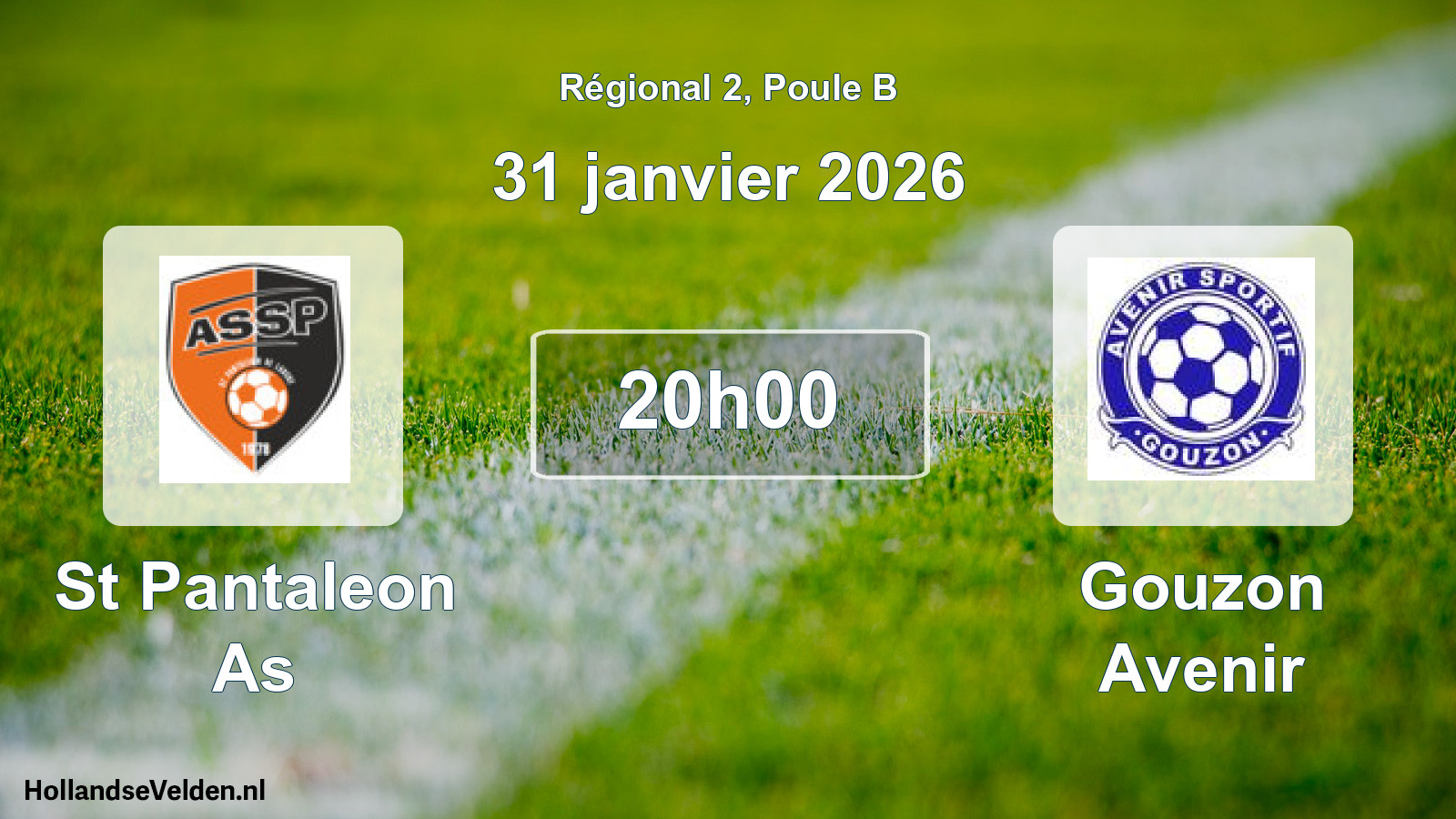 Geplande wedstrijd: St Pantaleon As - Gouzon Avenir (31 januari 2026)