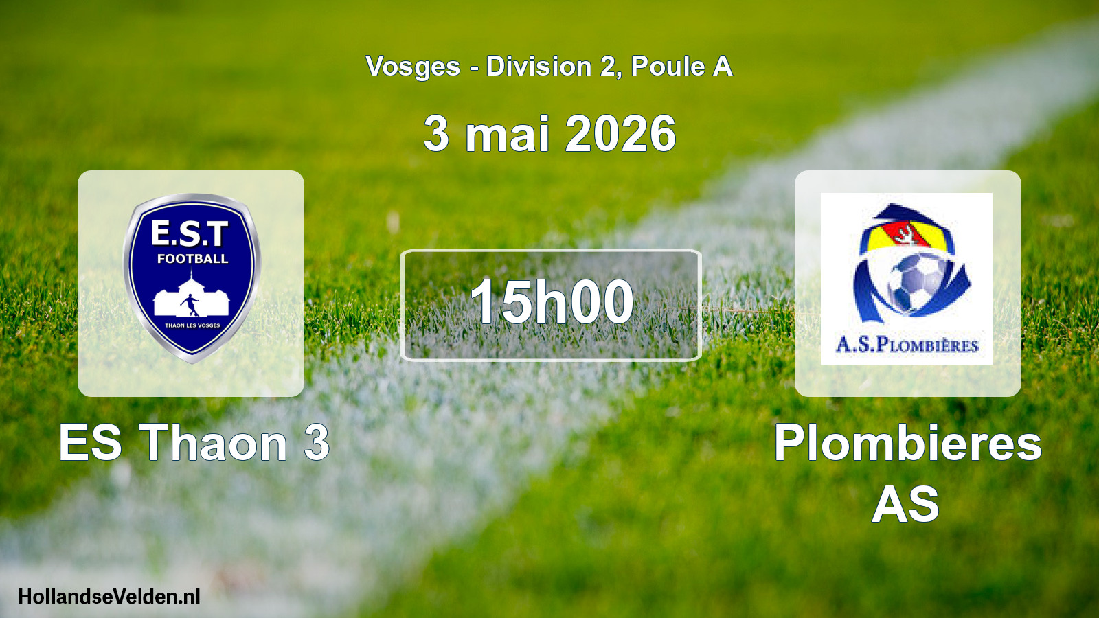 Match programmé: ES Thaon 3 - Plombieres AS (3 mai 2026)