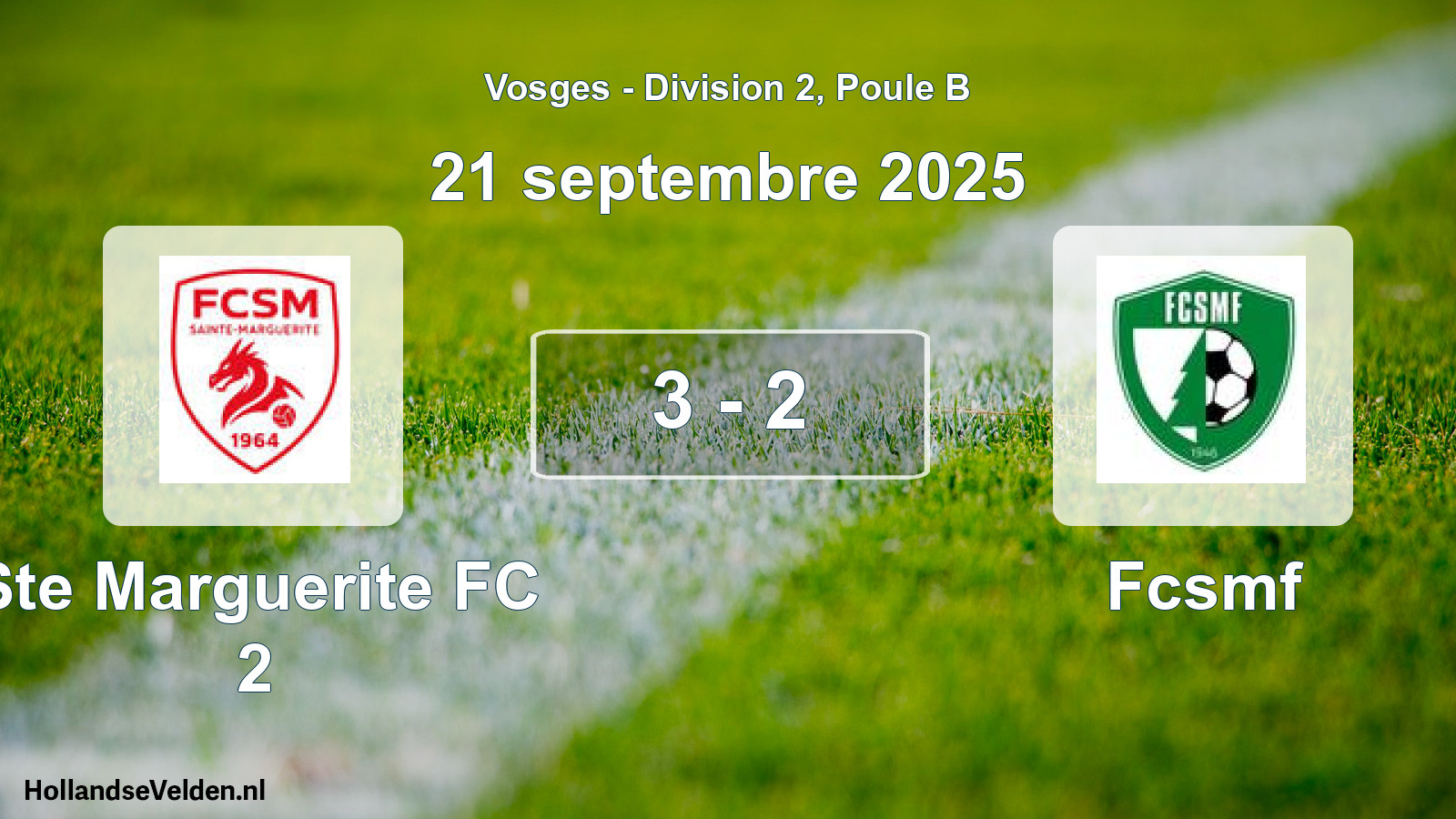 Match joué: Ste Marguerite FC 2 - Fcsmf 3 - 2 (21 septembre 2025)
