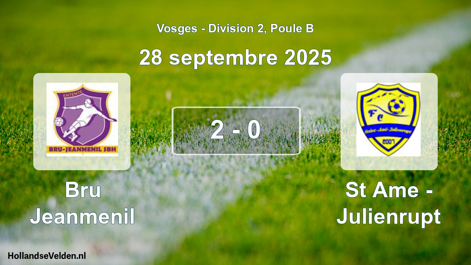 Gespeelde wedstrijd: Bru Jeanmenil - St Ame - Julienrupt 2 - 0 (28 september 2025)