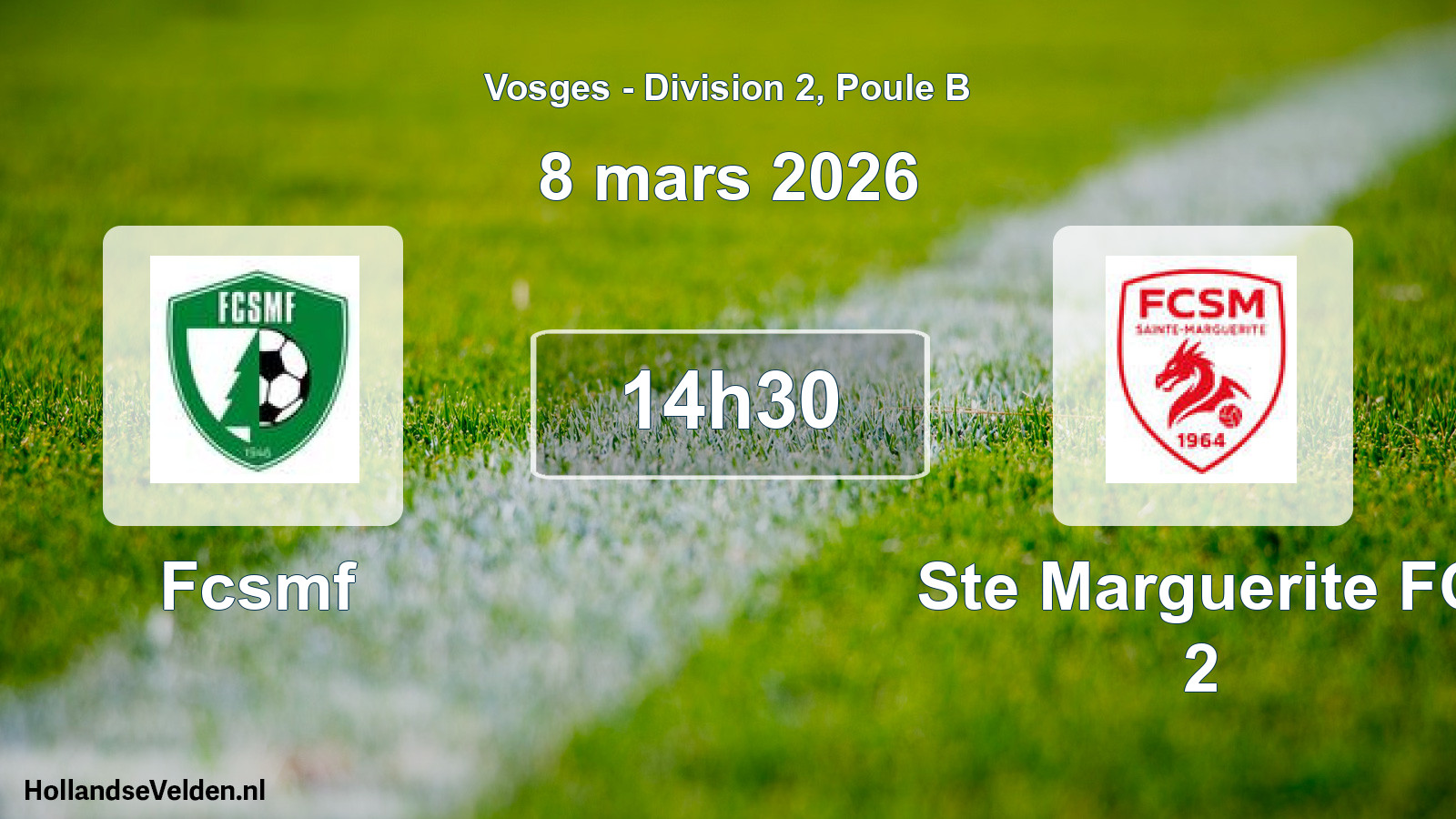 Match programmé: Fcsmf - Ste Marguerite FC 2 (8 mars 2026)