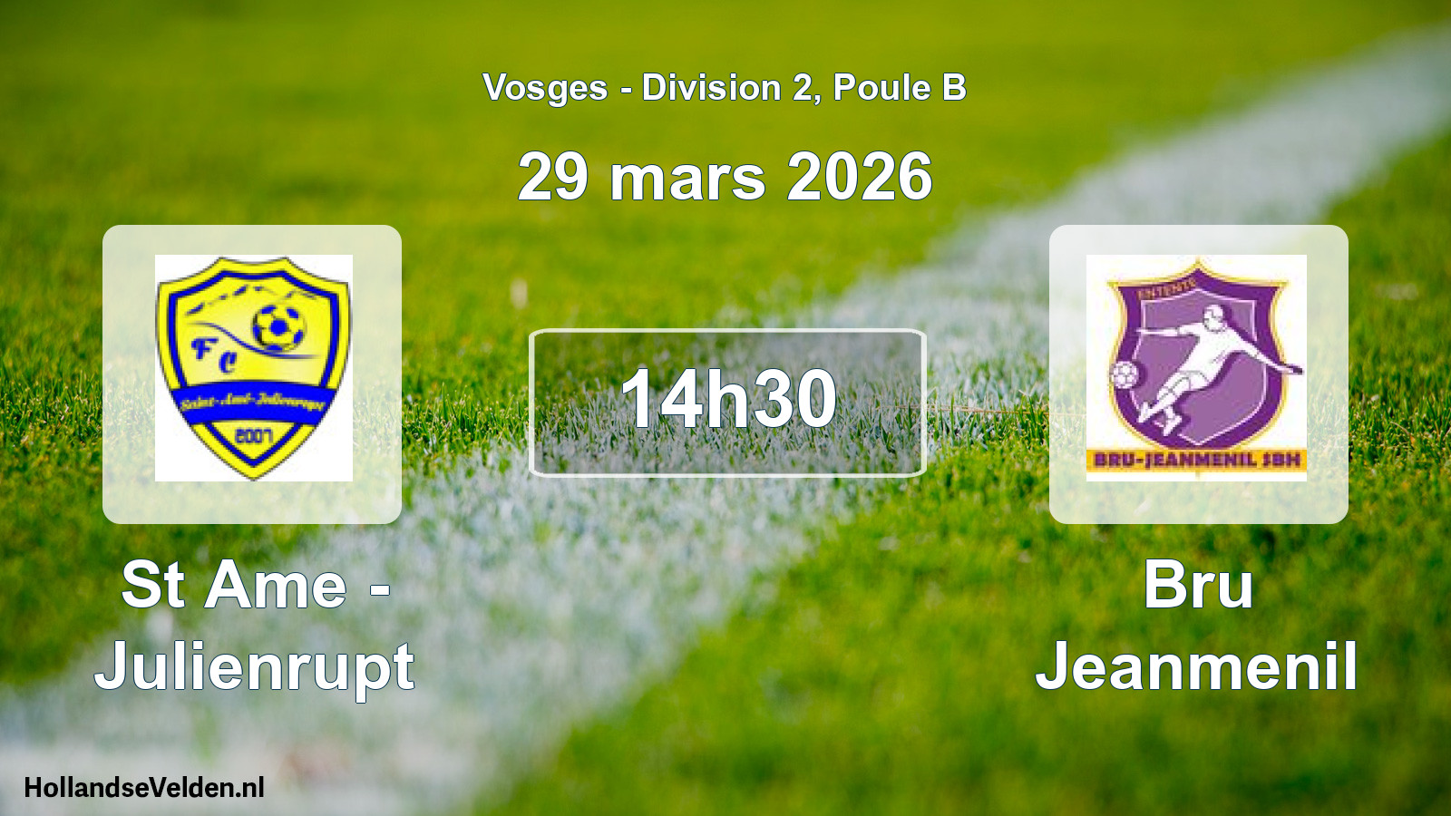 Scheduled Match: St Ame - Julienrupt - Bru Jeanmenil (29 March 2026)