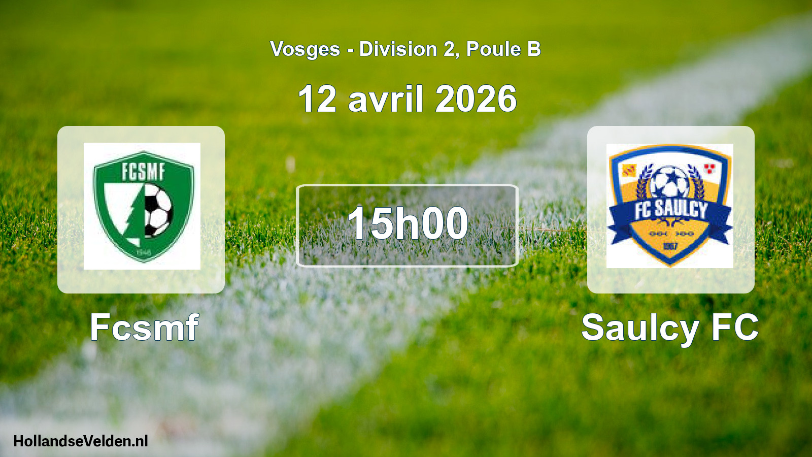 Match programmé: Fcsmf - Saulcy FC (12 avril 2026)
