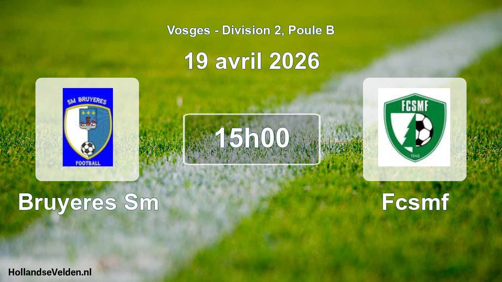 Match programmé: Bruyeres Sm - Fcsmf (19 avril 2026)