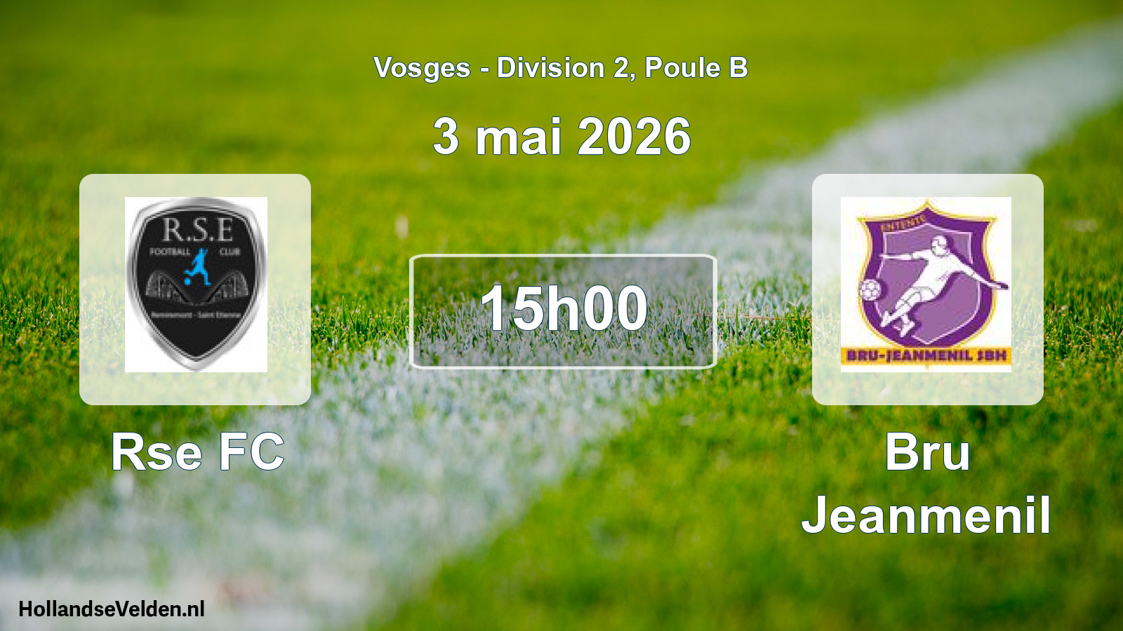 Match programmé: Rse FC - Bru Jeanmenil (3 mai 2026)