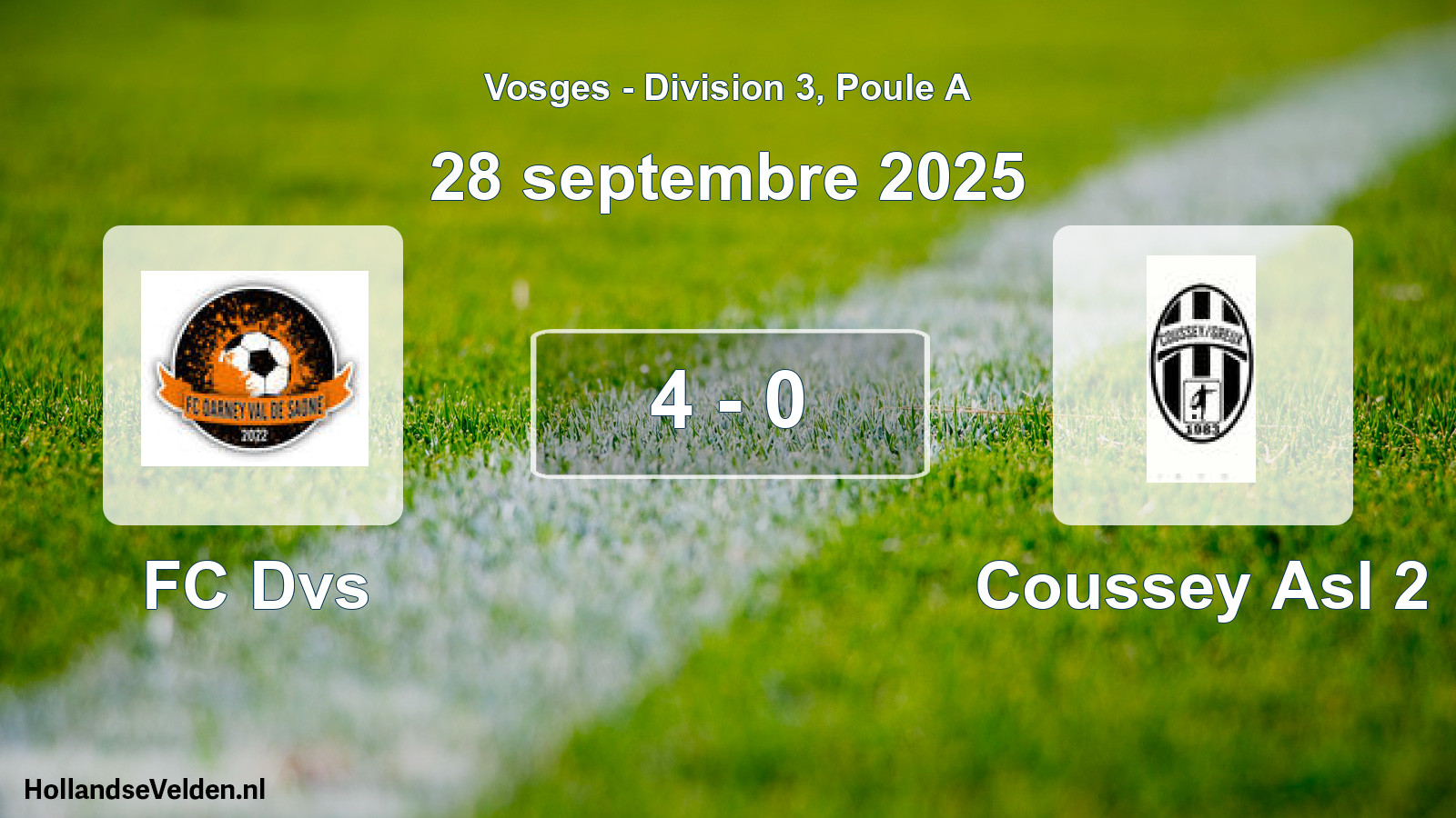 Total number of matches played: FC Dvs - Coussey Asl 2 4 - 0 (28 September 2025)