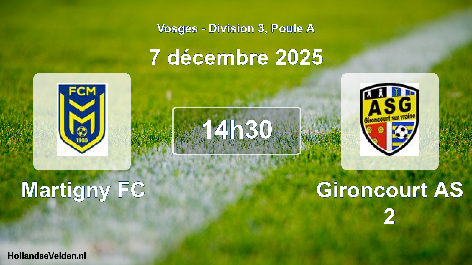 Match programmé: Martigny FC - Gironcourt AS 2 (7 décembre 2025)