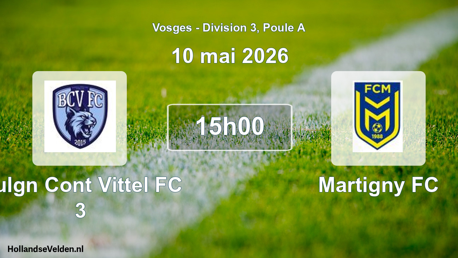 Scheduled Match: Bulgn Cont Vittel FC 3 - Martigny FC (10 May 2026)