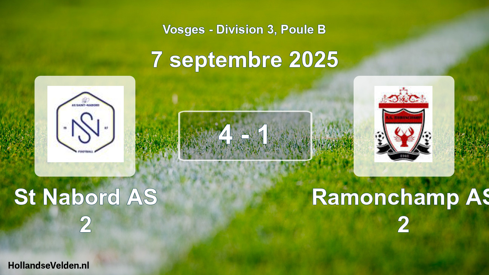 Total number of matches played: St Nabord AS 2 - Ramonchamp AS 2 4 - 1 (7 September 2025)