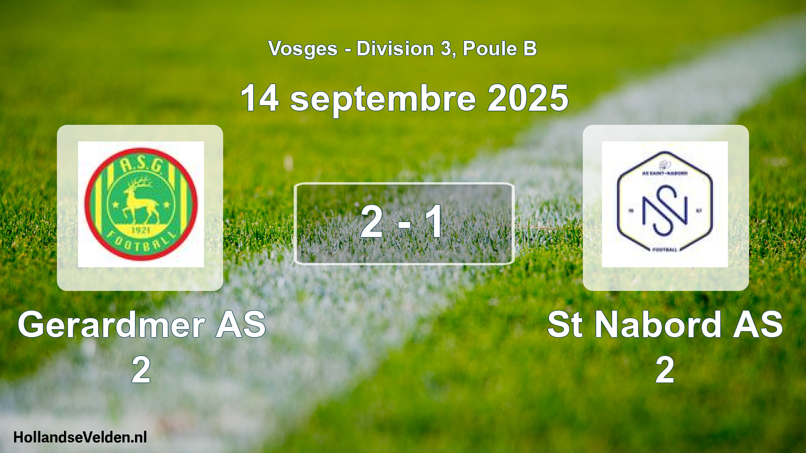 Match joué: Gerardmer AS 2 - St Nabord AS 2 2 - 1 (14 septembre 2025)