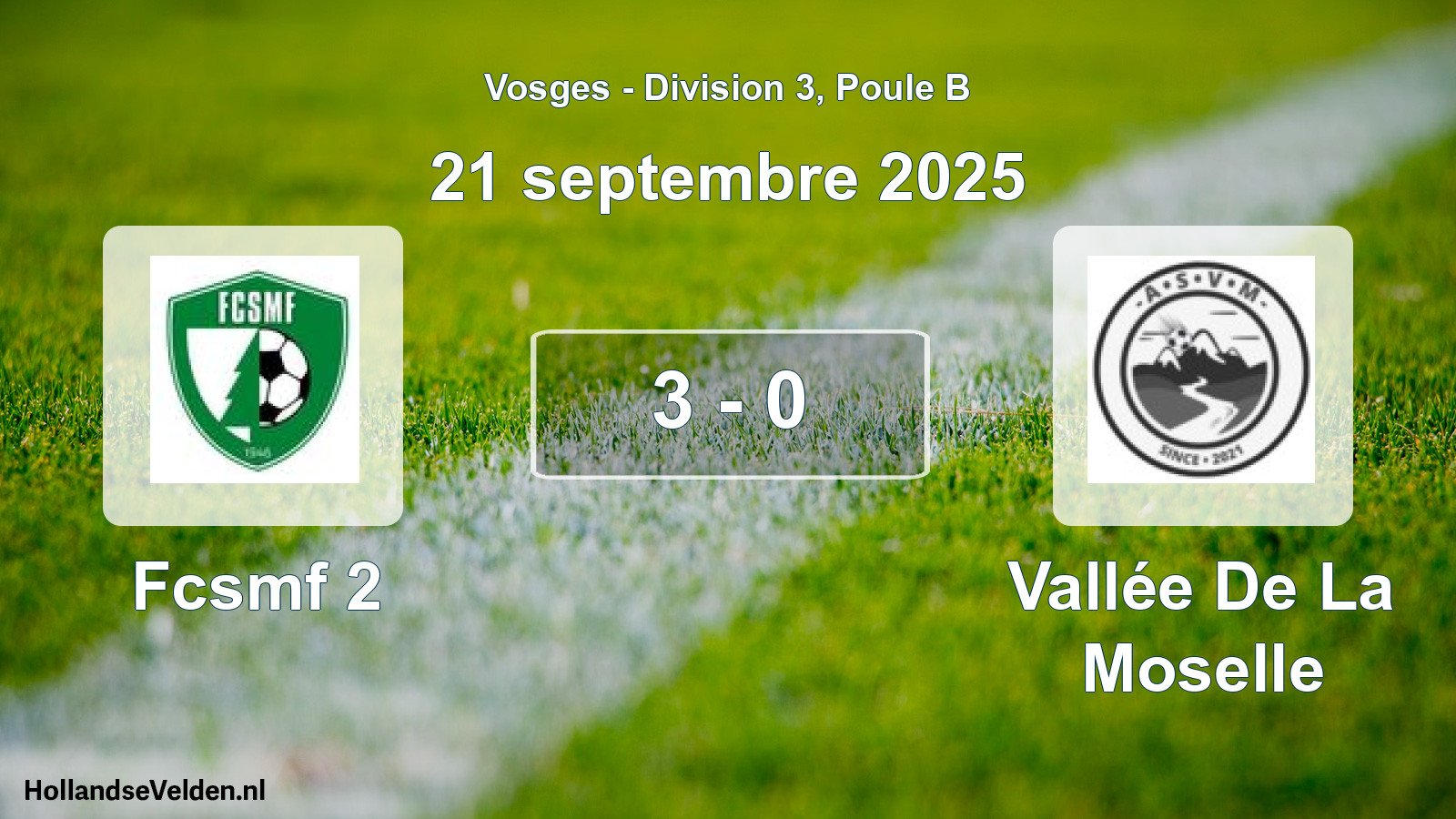 Match joué: Fcsmf 2 - Vallée De La Moselle 3 - 0 (21 septembre 2025)