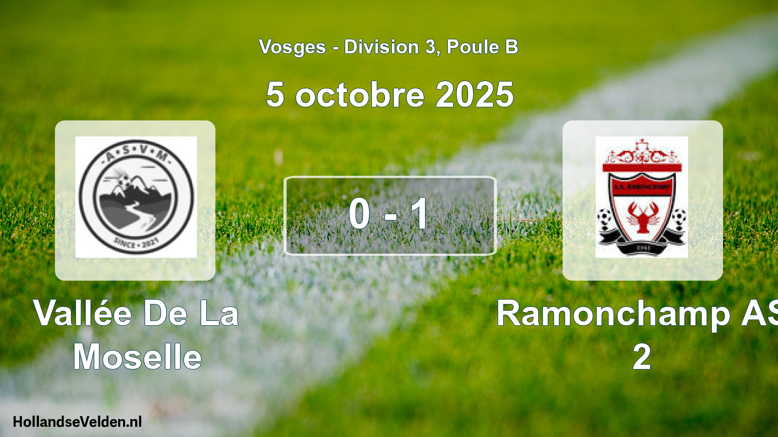 Gespeelde wedstrijd: Vallée De La Moselle - Ramonchamp AS 2 0 - 1 (5 oktober 2025)