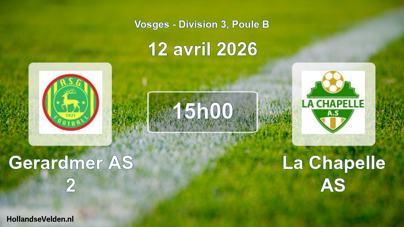 Match programmé: Gerardmer AS 2 - La Chapelle AS (12 avril 2026)