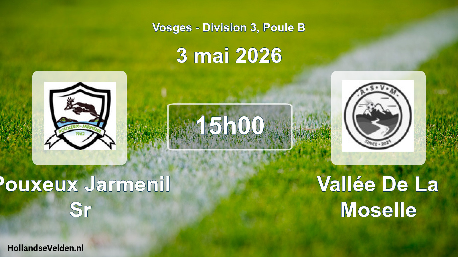 Scheduled Match: Pouxeux Jarmenil Sr - Vallée De La Moselle (3 May 2026)