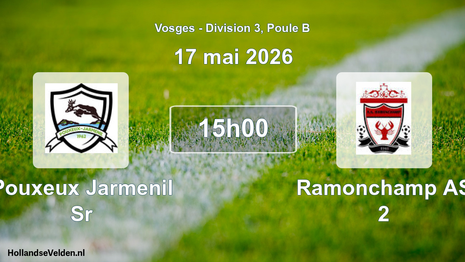 Match programmé: Pouxeux Jarmenil Sr - Ramonchamp AS 2 (17 mai 2026)