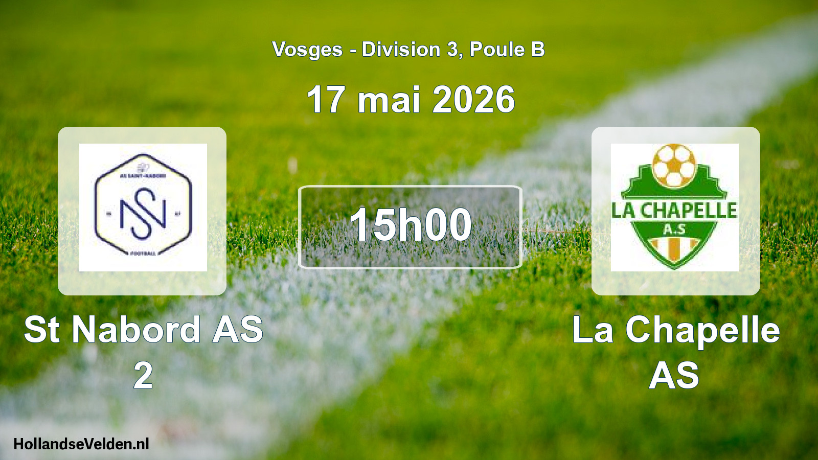 Match programmé: St Nabord AS 2 - La Chapelle AS (17 mai 2026)