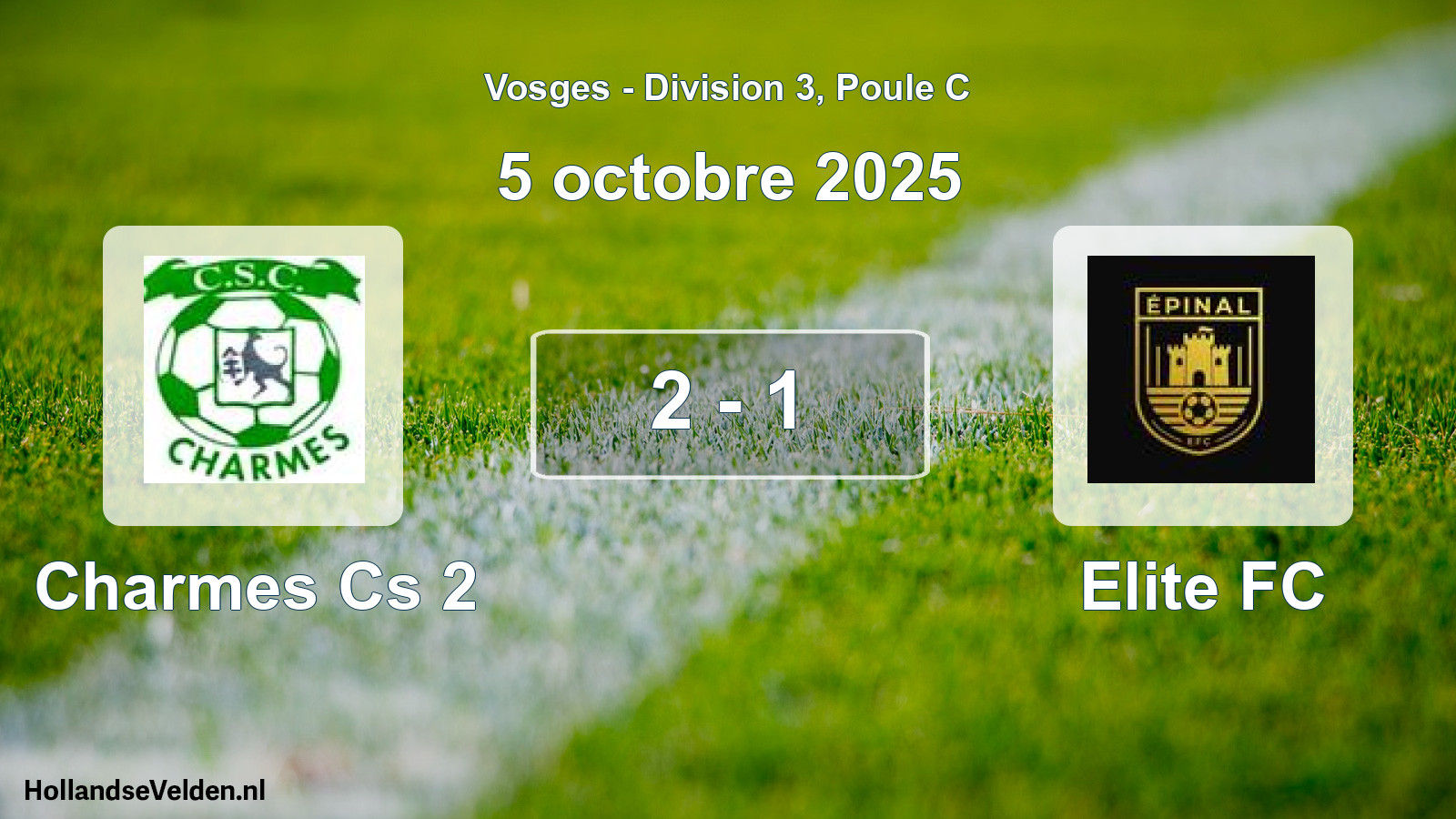 Gespeelde wedstrijd: Charmes Cs 2 - Elite FC 2 - 1 (5 oktober 2025)