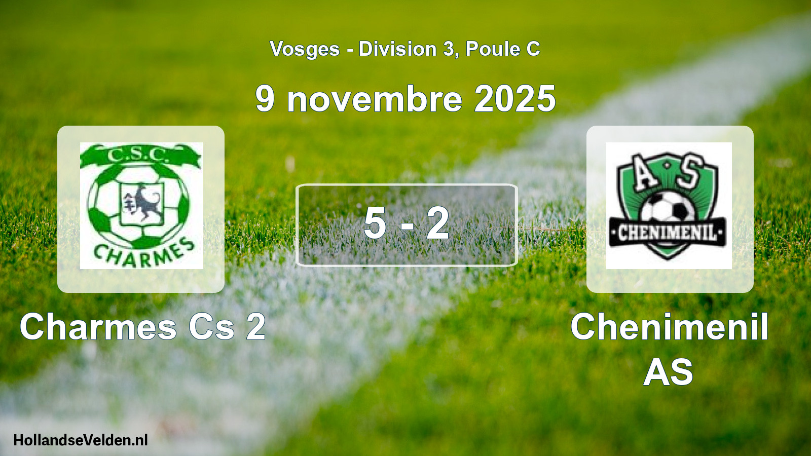 Match joué: Charmes Cs 2 - Chenimenil AS 5 - 2 (9 novembre 2025)