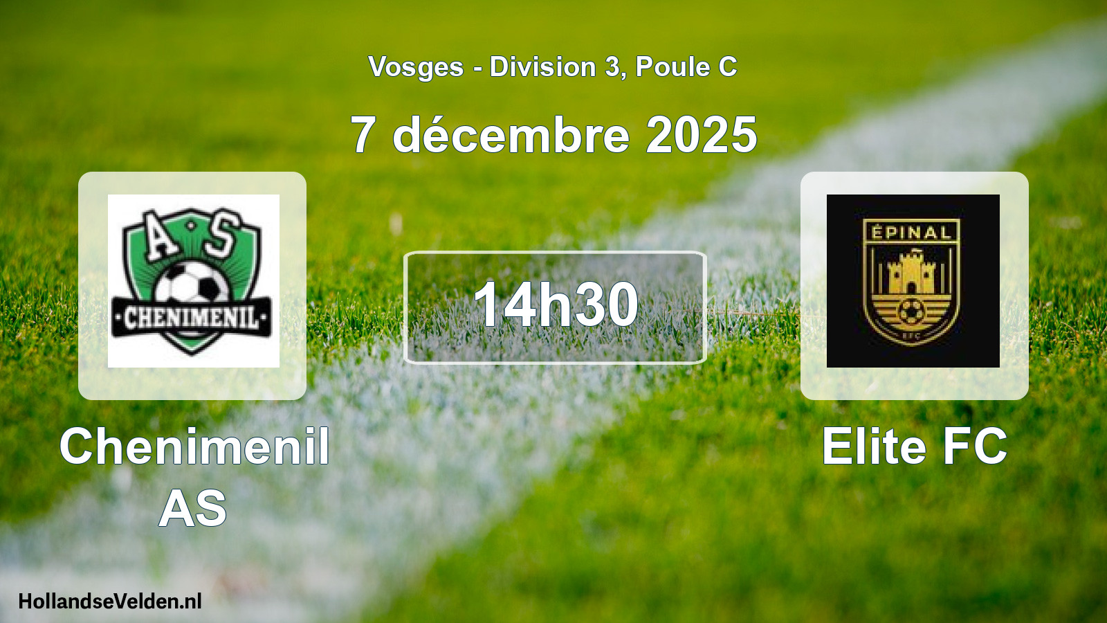 Match programmé: Chenimenil AS - Elite FC (7 décembre 2025)