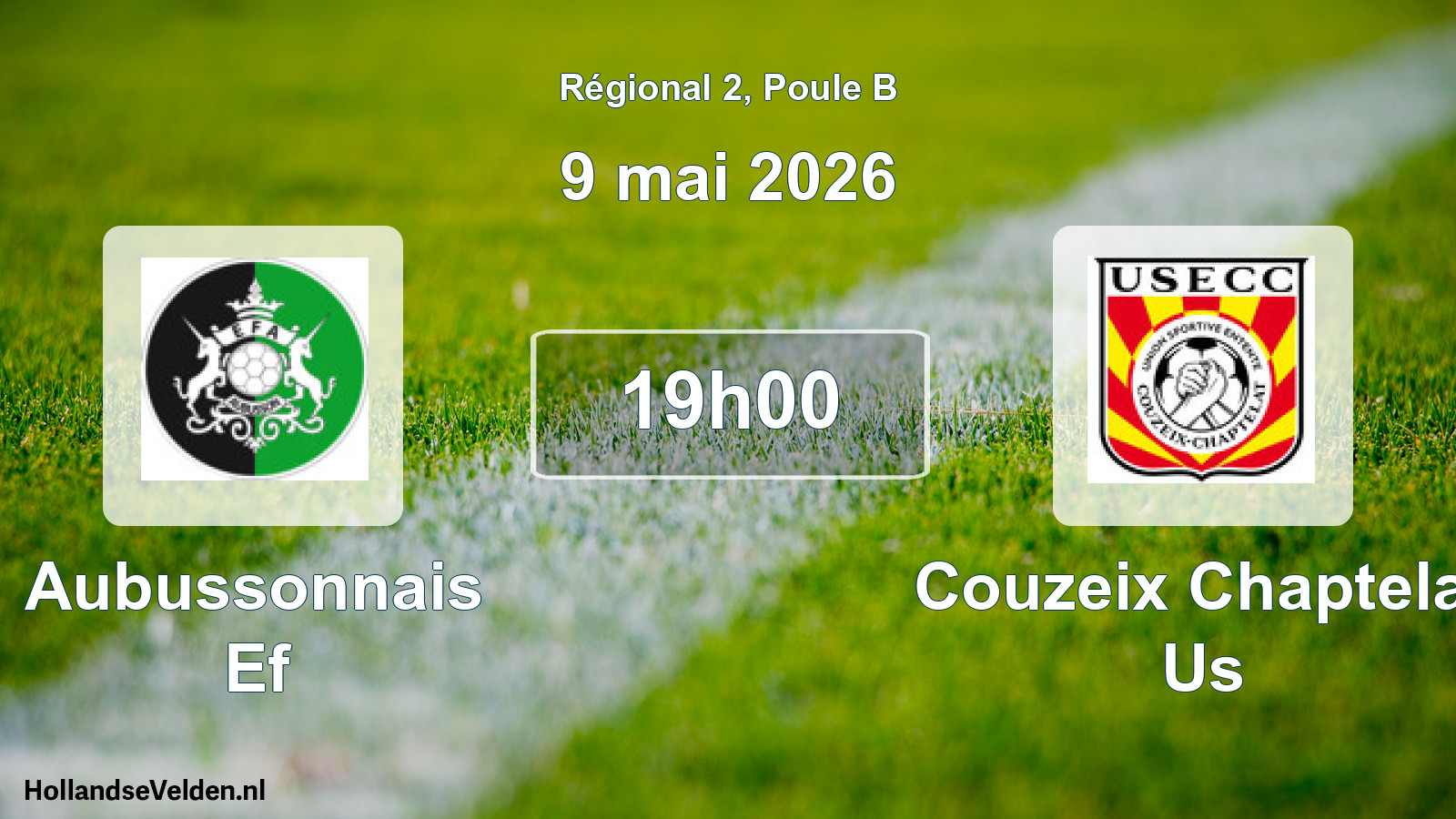 Geplande wedstrijd: Aubussonnais Ef - Couzeix Chaptelat Us (9 mai 2026)