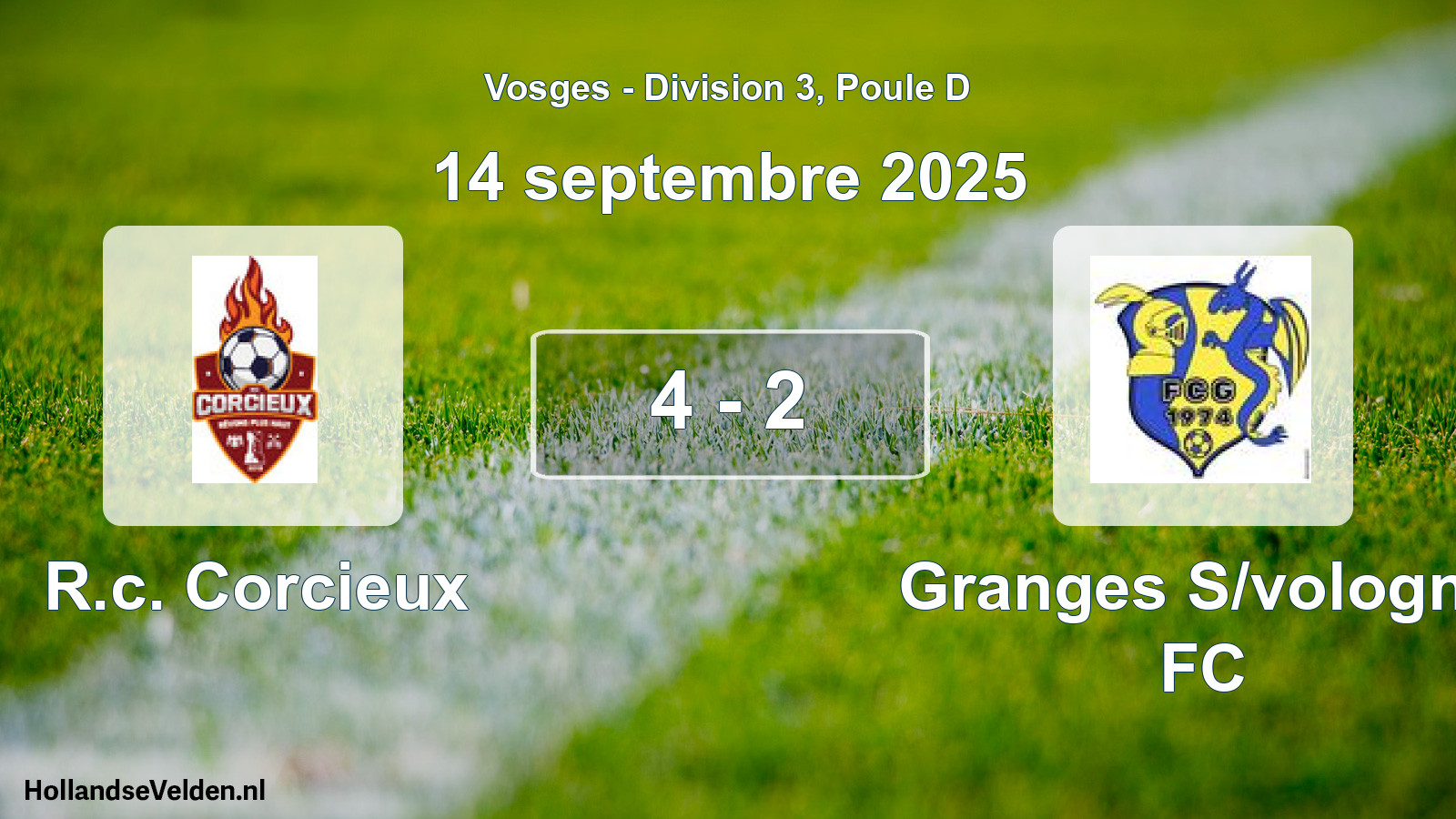 Match joué: R.c. Corcieux - Granges S/vologne FC 4 - 2 (14 septembre 2025)