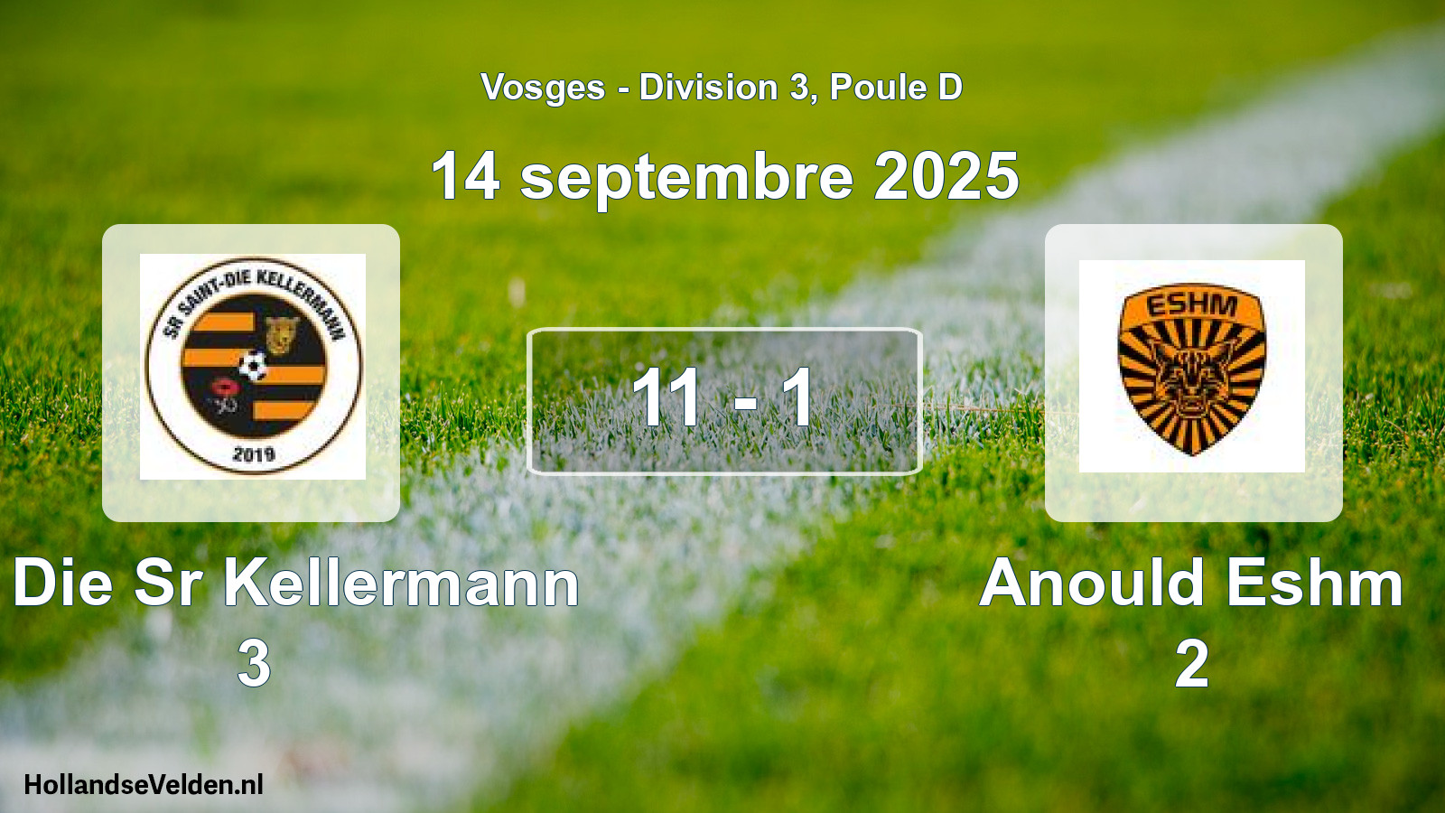 Match joué: St Die Sr Kellermann 3 - Anould Eshm 2 11 - 1 (14 septembre 2025)