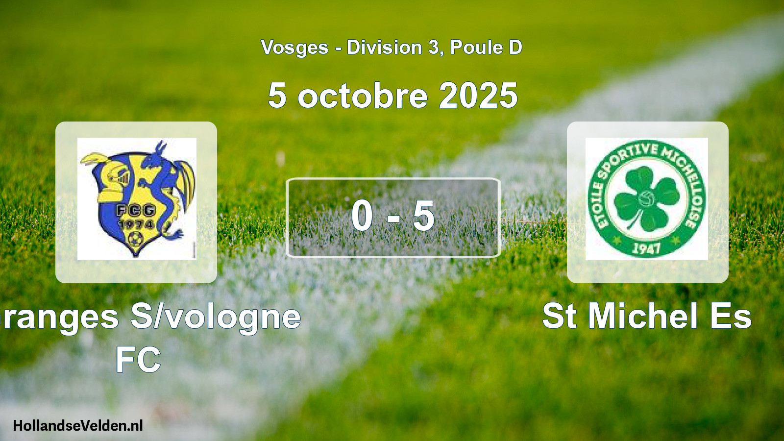 Match joué: Granges S/vologne FC - St Michel Es 0 - 5 (5 octobre 2025)