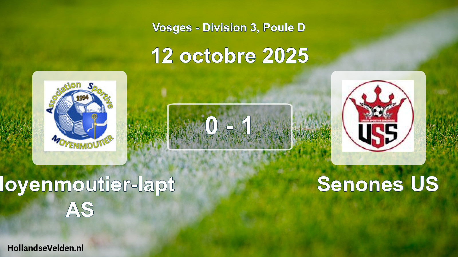 Match joué: Moyenmoutier-lapt AS - Senones US 0 - 1 (12 octobre 2025)