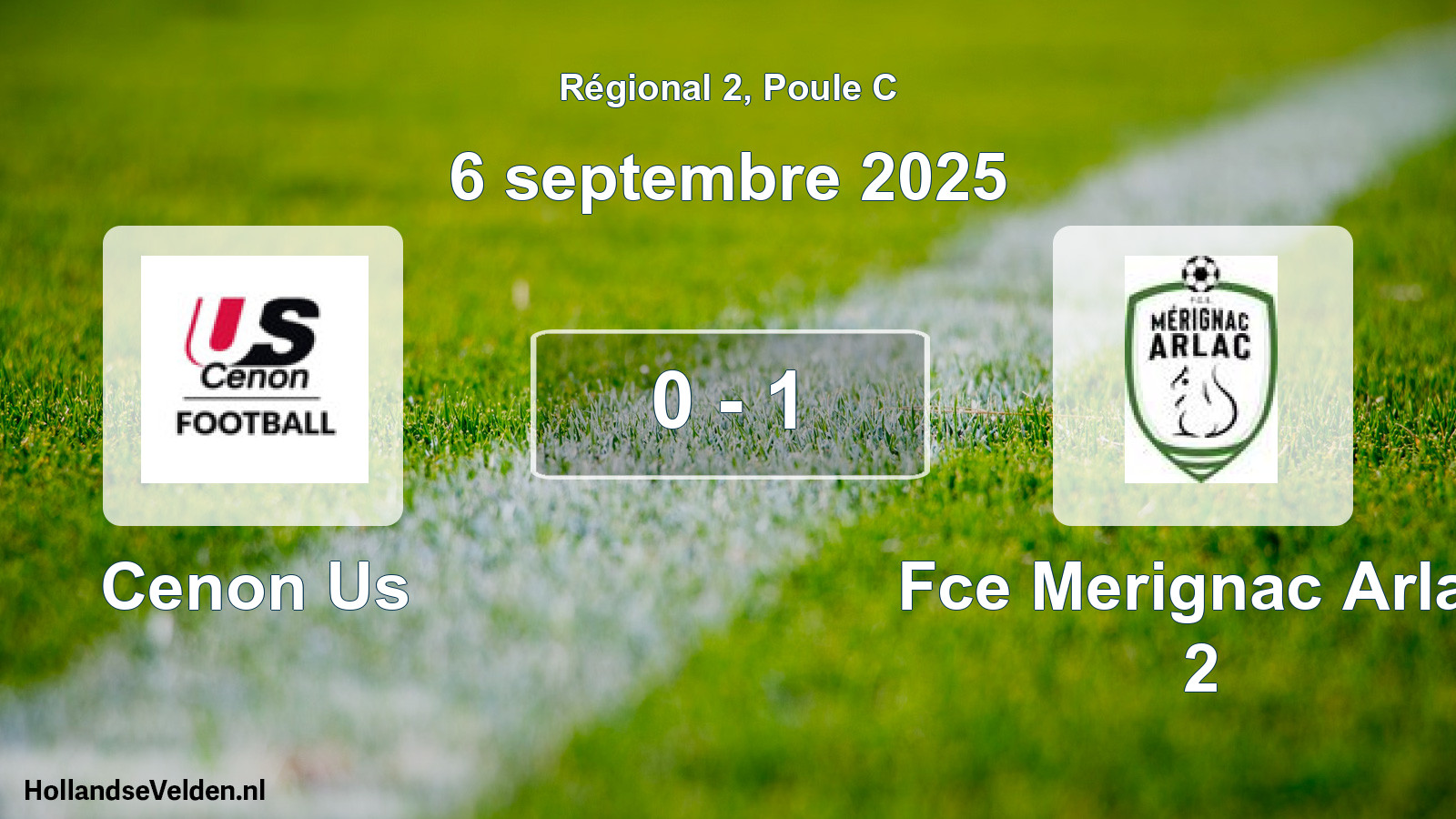 Total number of matches played: Cenon Us - Fce Merignac Arlac 2 0 - 1 (6 September 2025)