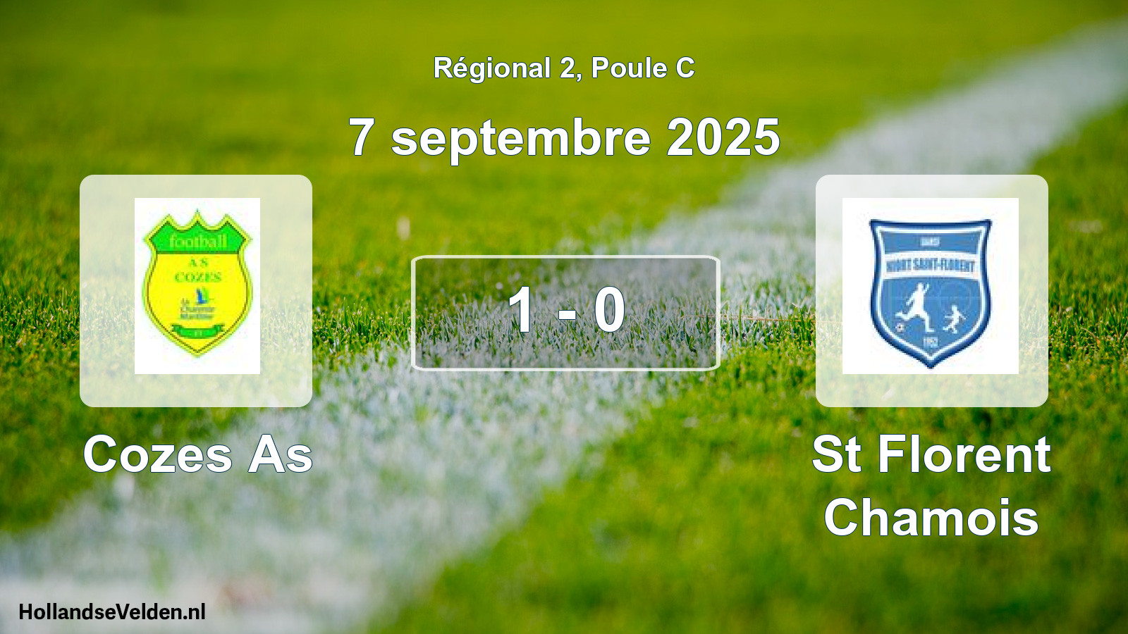 Gespeelde wedstrijd: Cozes As - St Florent Chamois 1 - 0 (7 septembre 2025)