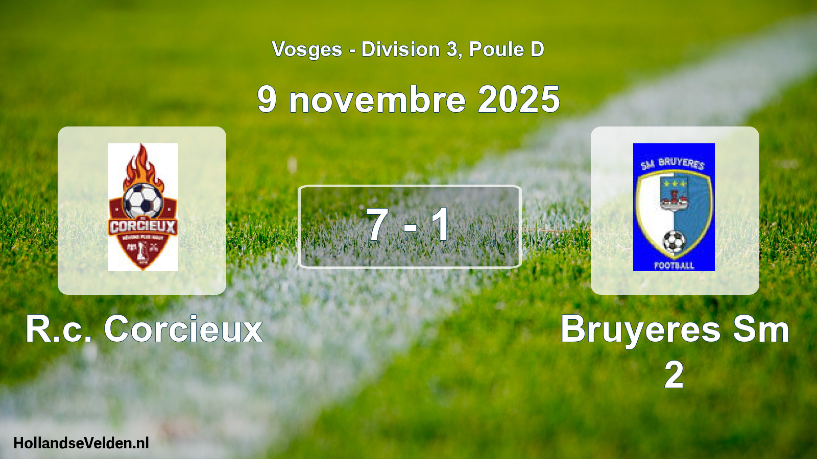 Gespeelde wedstrijd: R.c. Corcieux - Bruyeres Sm 2 7 - 1 (9 november 2025)