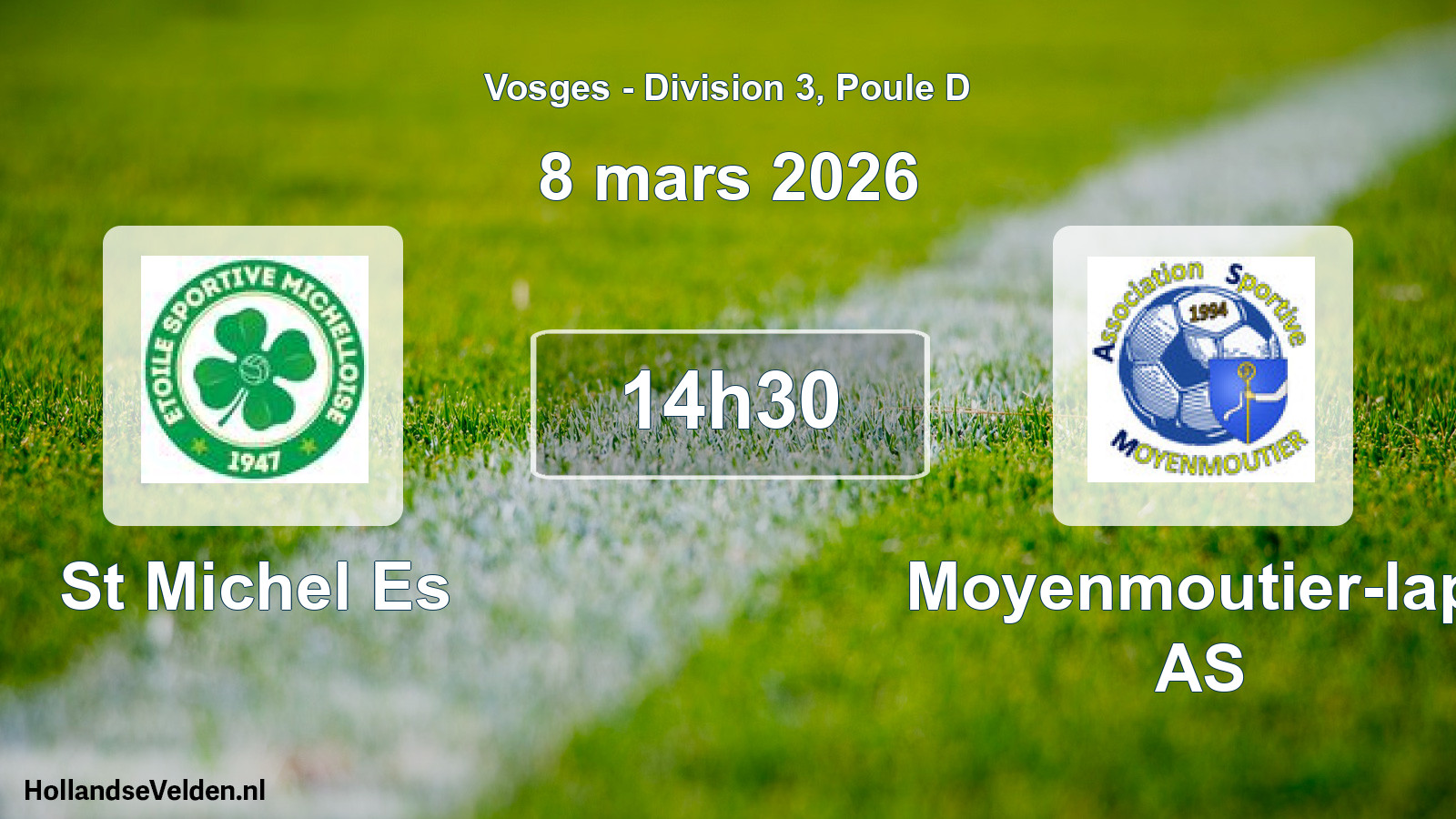 Match programmé: St Michel Es - Moyenmoutier-lapt AS (8 mars 2026)