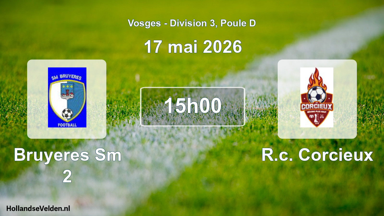 Geplande wedstrijd: Bruyeres Sm 2 - R.c. Corcieux (17 mei 2026)