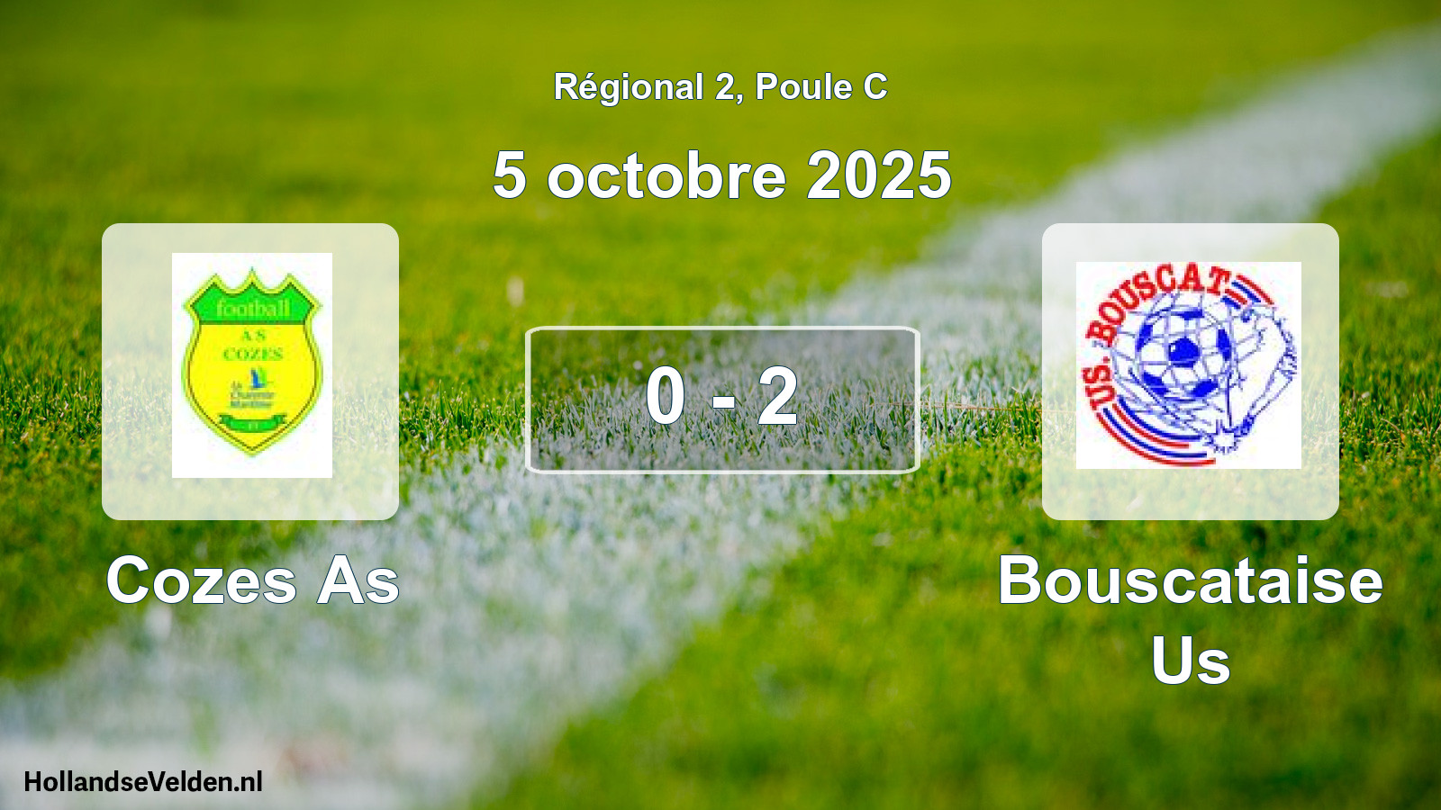 Gespeelde wedstrijd: Cozes As - Bouscataise Us 0 - 2 (5 octobre 2025)