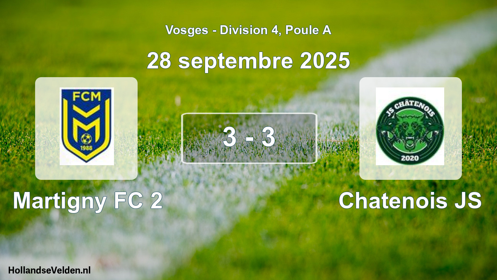 Total number of matches played: Martigny FC 2 - Chatenois JS 3 - 3 (28 September 2025)