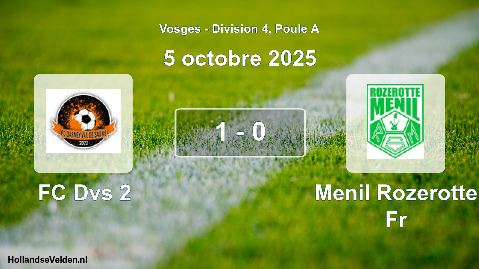 Total number of matches played: FC Dvs 2 - Menil Rozerotte Fr 1 - 0 (5 October 2025)
