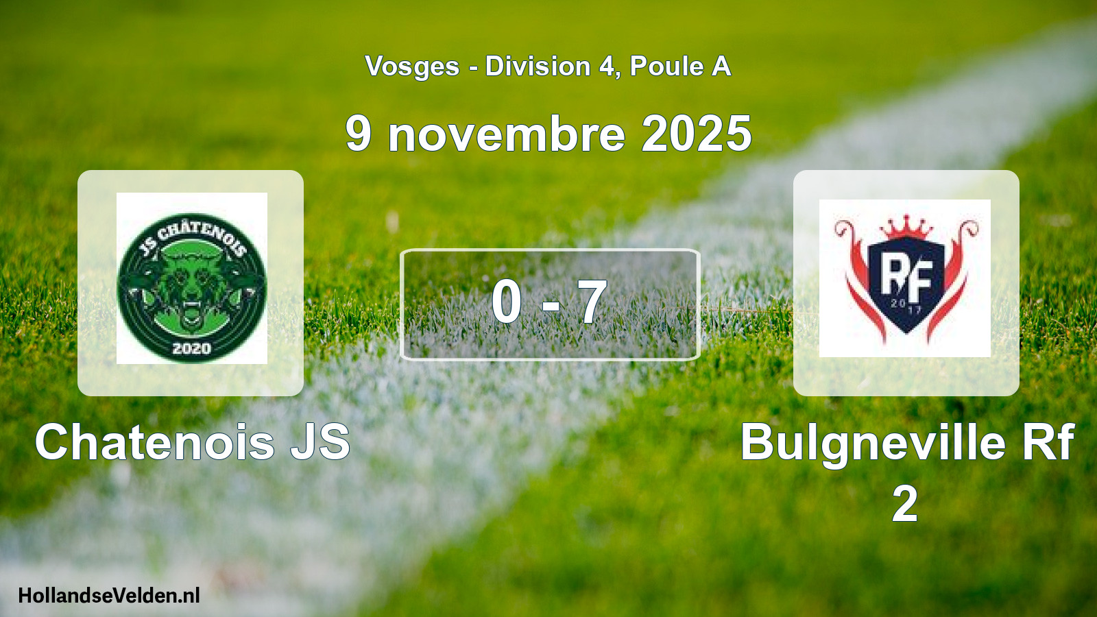 Match joué: Chatenois JS - Bulgneville Rf 2 0 - 7 (9 novembre 2025)