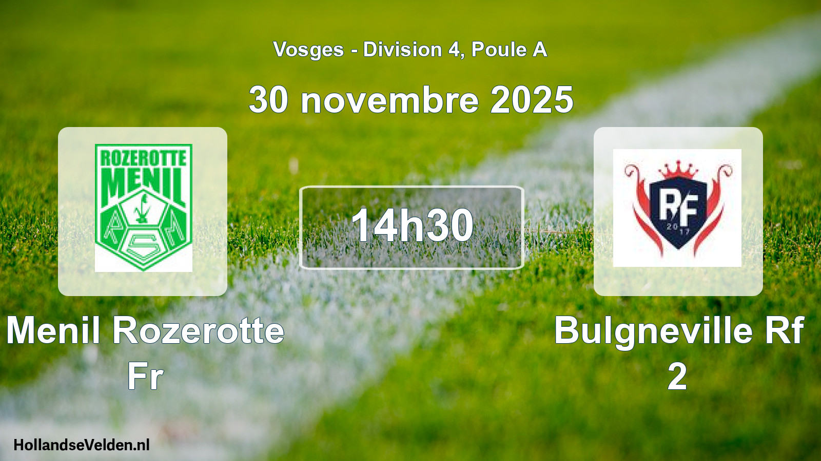 Match programmé: Menil Rozerotte Fr - Bulgneville Rf 2 (30 novembre 2025)