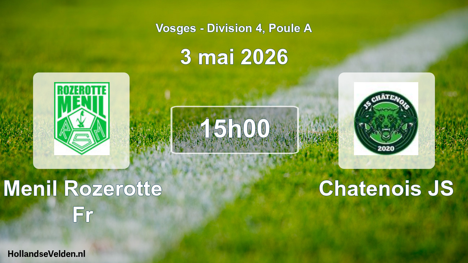 Match programmé: Menil Rozerotte Fr - Chatenois JS (3 mai 2026)