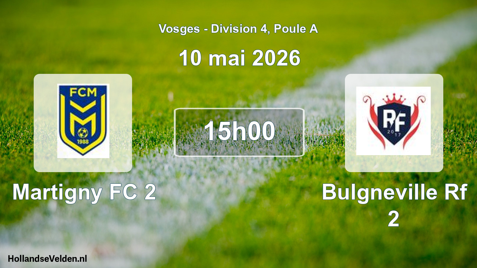 Geplande wedstrijd: Martigny FC 2 - Bulgneville Rf 2 (10 mei 2026)