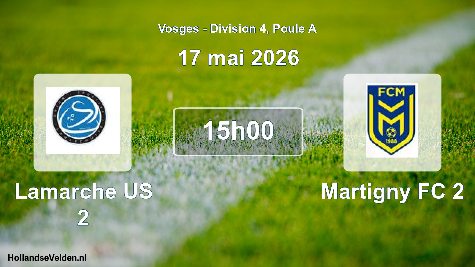 Match programmé: Lamarche US 2 - Martigny FC 2 (17 mai 2026)