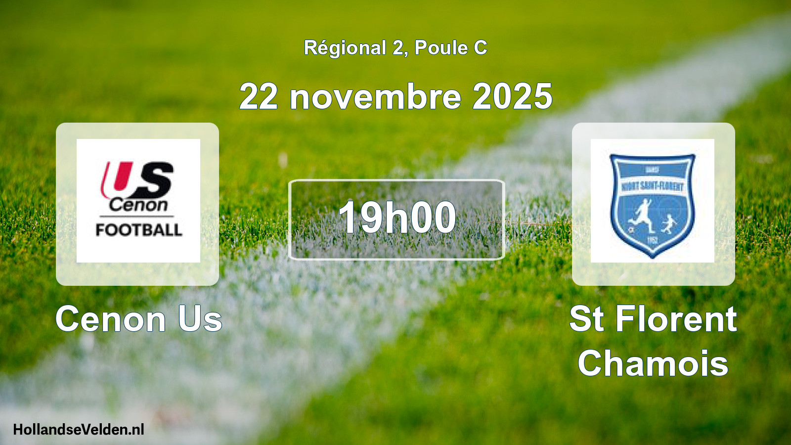 Geplande wedstrijd: Cenon Us - St Florent Chamois (22 novembre 2025)