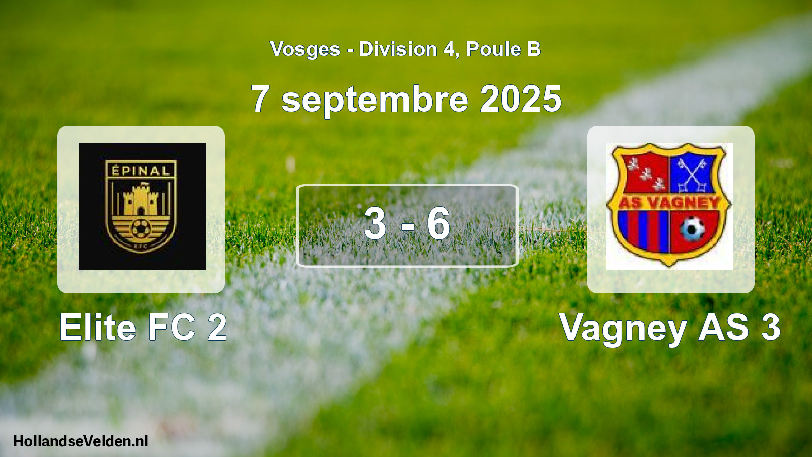 Match joué: Elite FC 2 - Vagney AS 3 3 - 6 (7 septembre 2025)