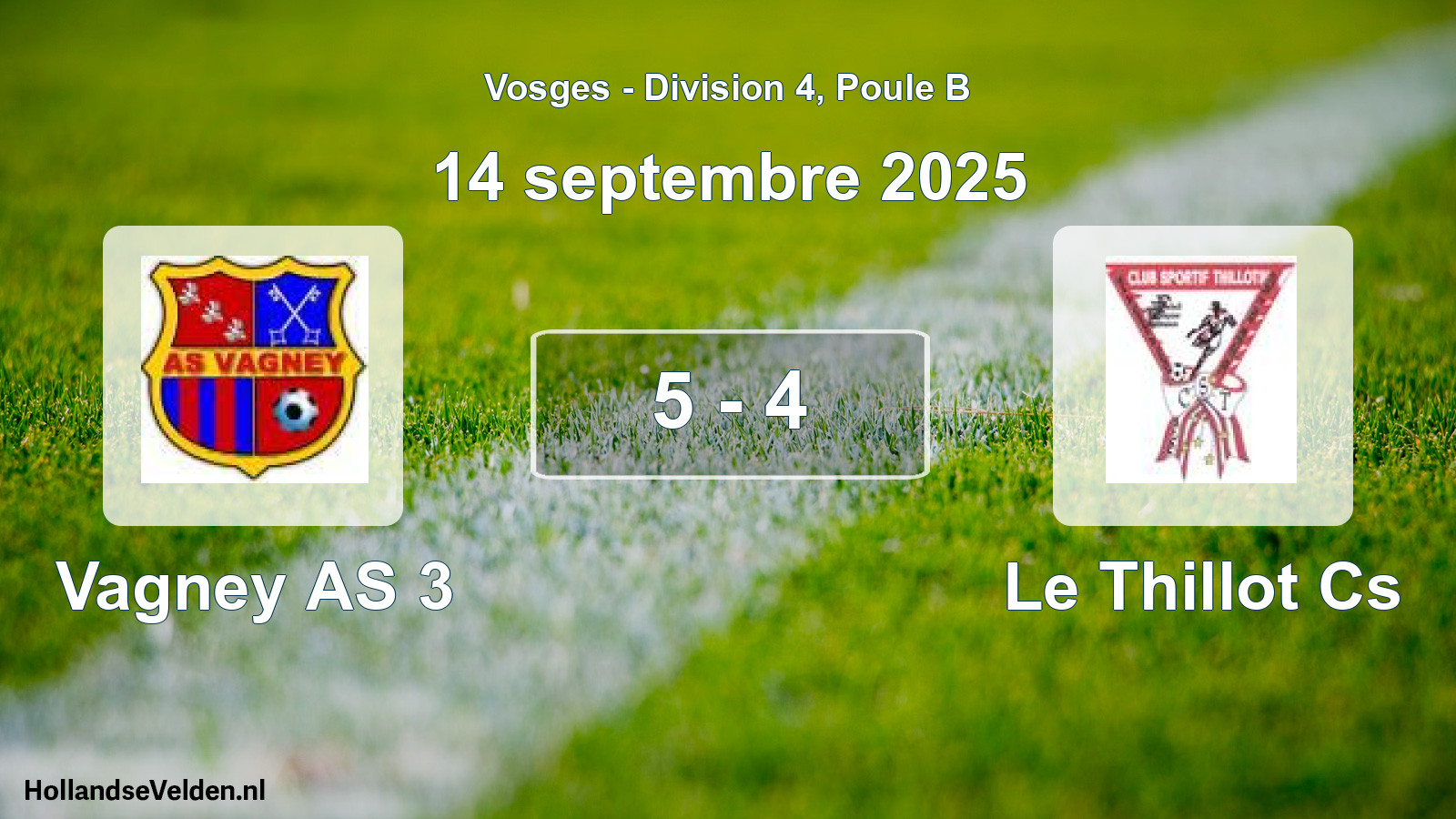 Match joué: Vagney AS 3 - Le Thillot Cs 5 - 4 (14 septembre 2025)