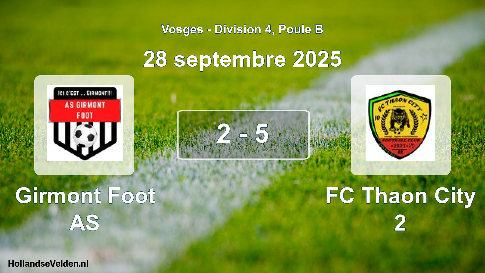 Match joué: Girmont Foot AS - FC Thaon City 2 2 - 5 (28 septembre 2025)